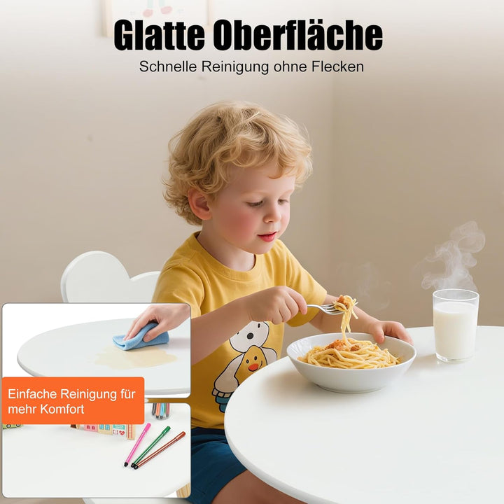 LALAHO Kindertisch mit 2 Stühle，Sitzgruppe Kinder，Kinder Schreibtisch/Maltisch für，Spieltisch，mit Ki