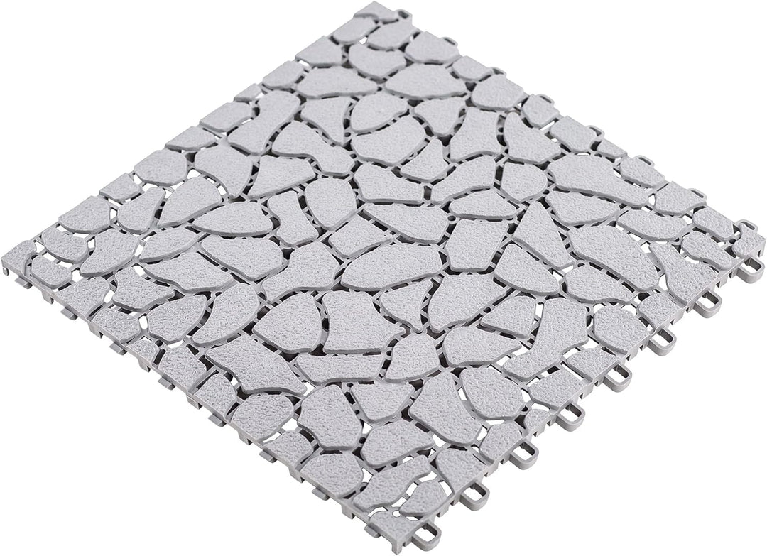 UPP Gartenplatten 30x30 cm | Stein | Wetterfester Bodenbelag, Bodenfliese, Klickfliese für Balkon, G