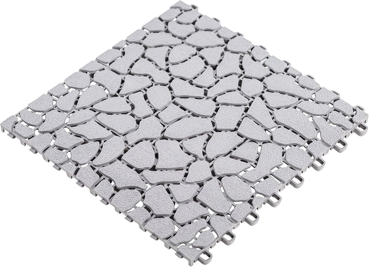 UPP Gartenplatten 30x30 cm | Stein | Wetterfester Bodenbelag, Bodenfliese, Klickfliese für Balkon, G