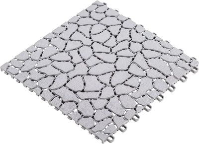 UPP Gartenplatten 30x30 cm | Stein | Wetterfester Bodenbelag, Bodenfliese, Klickfliese für Balkon, G