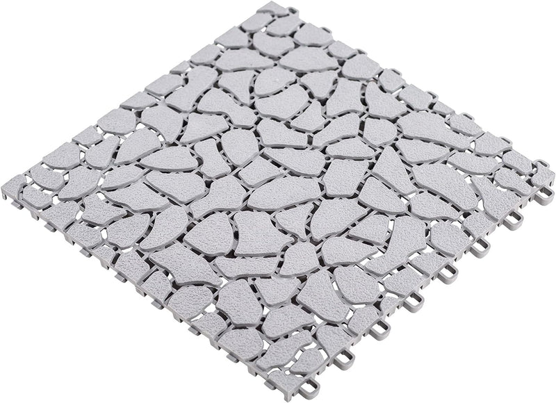 UPP Gartenplatten 30x30 cm | Stein | Wetterfester Bodenbelag, Bodenfliese, Klickfliese für Balkon, G