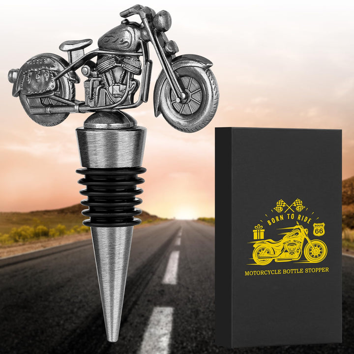 LKKCHER Motorrad Weinflaschenverschluss, Weihnachtsgeschenke Weinsparer, Motorrad Geschenke für Männ