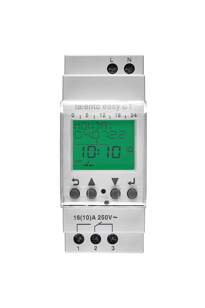 GRÄSSLIN 03.61.0001.1 talento Easy B1 – Digitale Zeitschaltuhr mit Jahresprogramm I 1-Kanal I 50 Spe