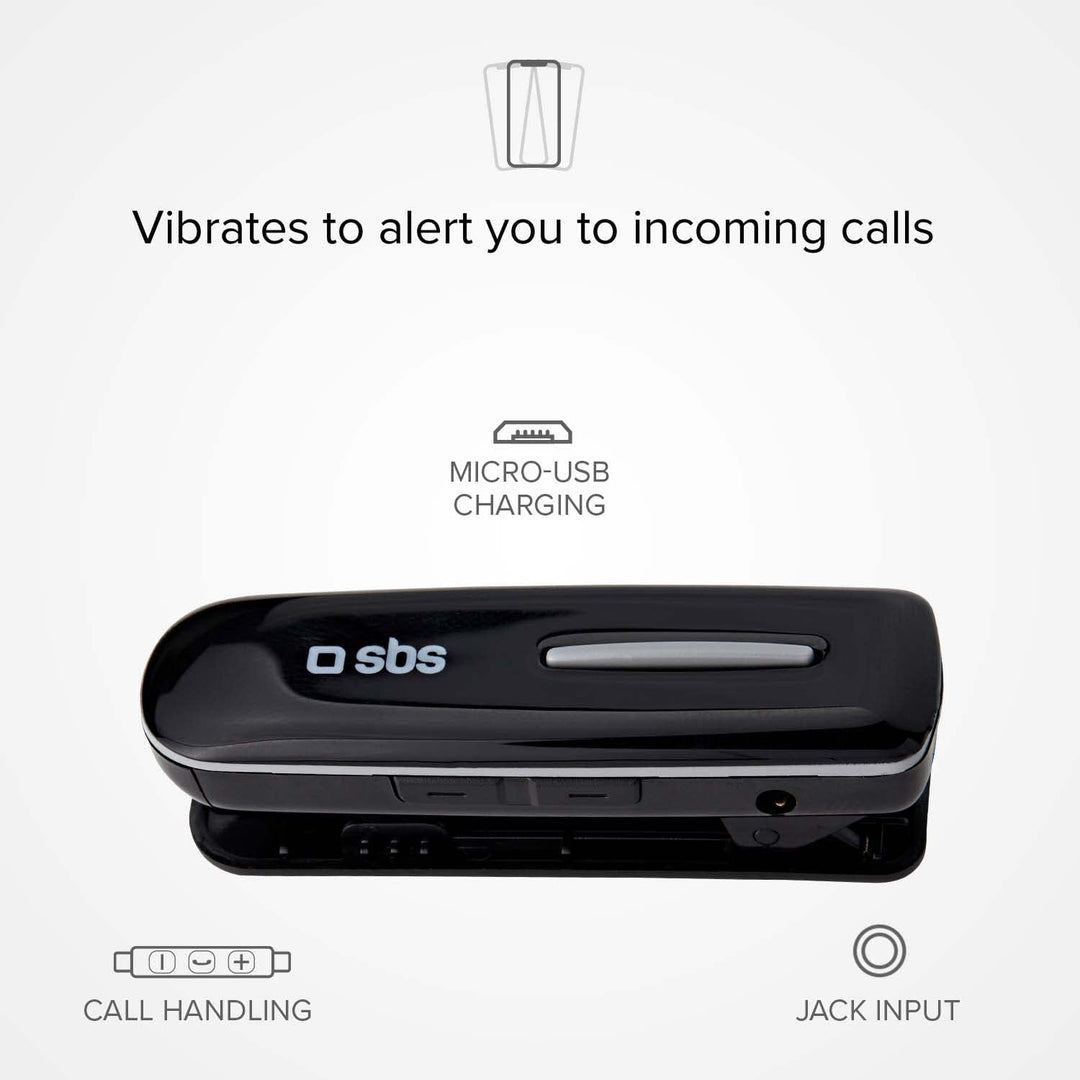 SBS BT300 Monophon im Ohr Schwarz – Kopfhörer (Monophon, 3.5 mm/USB, im Ohr, Schwarz, Bluetooth, im