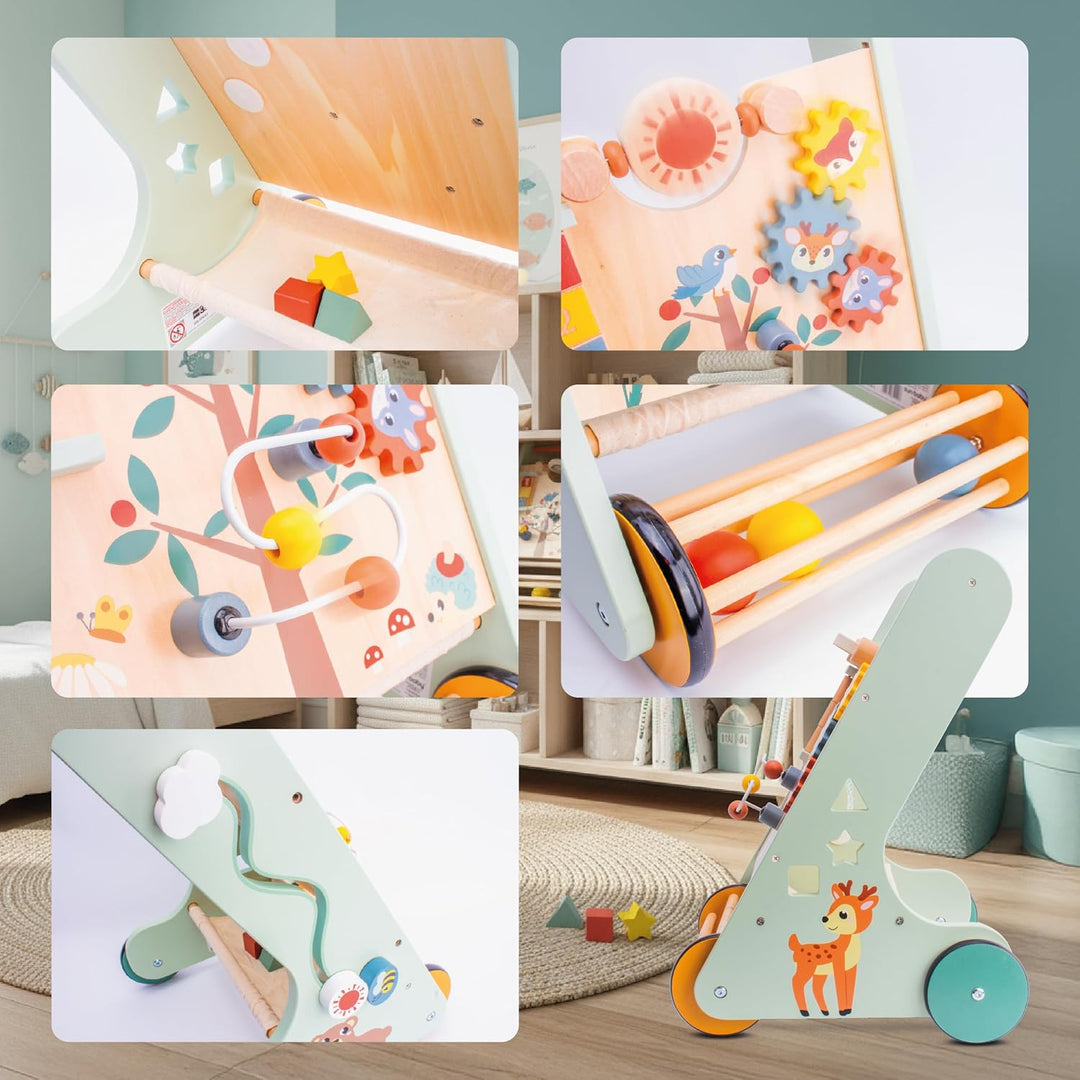 Baby Spiel und Laufwagen Lauflernwagen Spielboard mit interaktivem Spielzeug Räder Für Kinder von 12