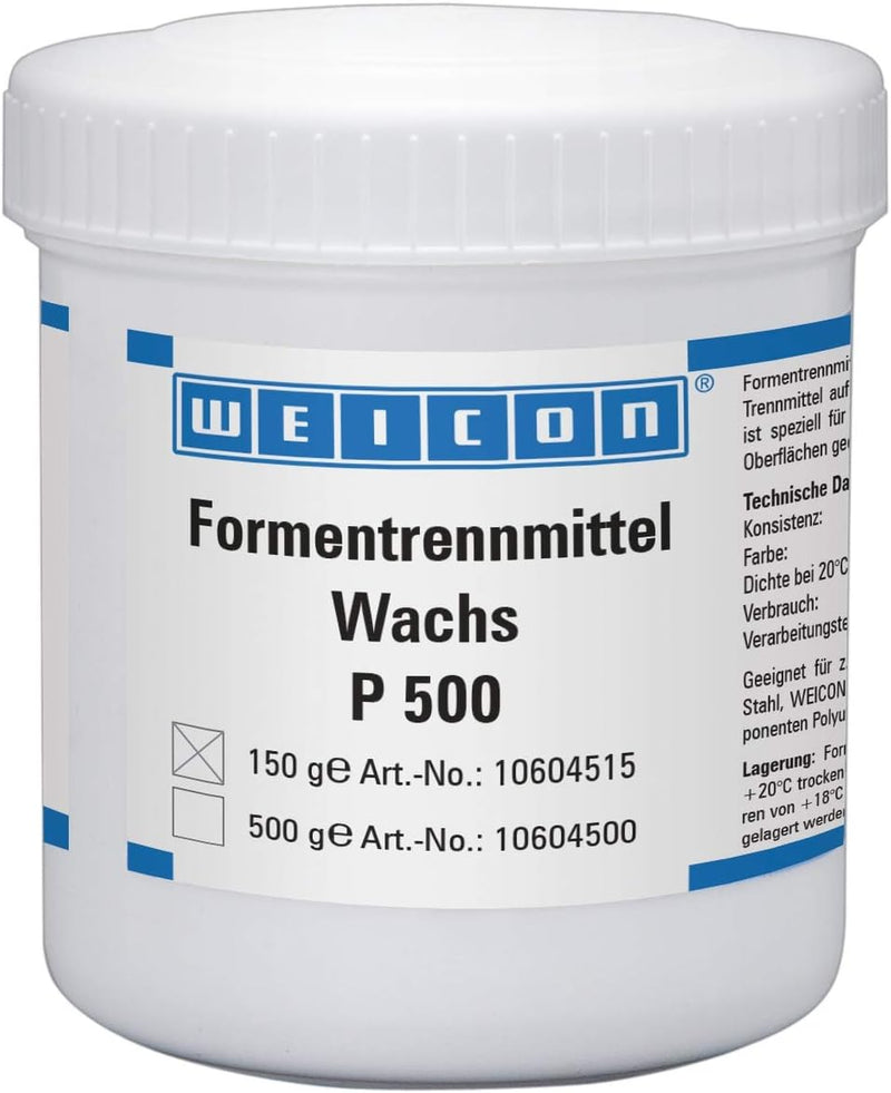 Weicon 10604515 Formentrennmittel Wachs P 500 150 g Trennwachs für poröse Oberflächen, weiss-milchig