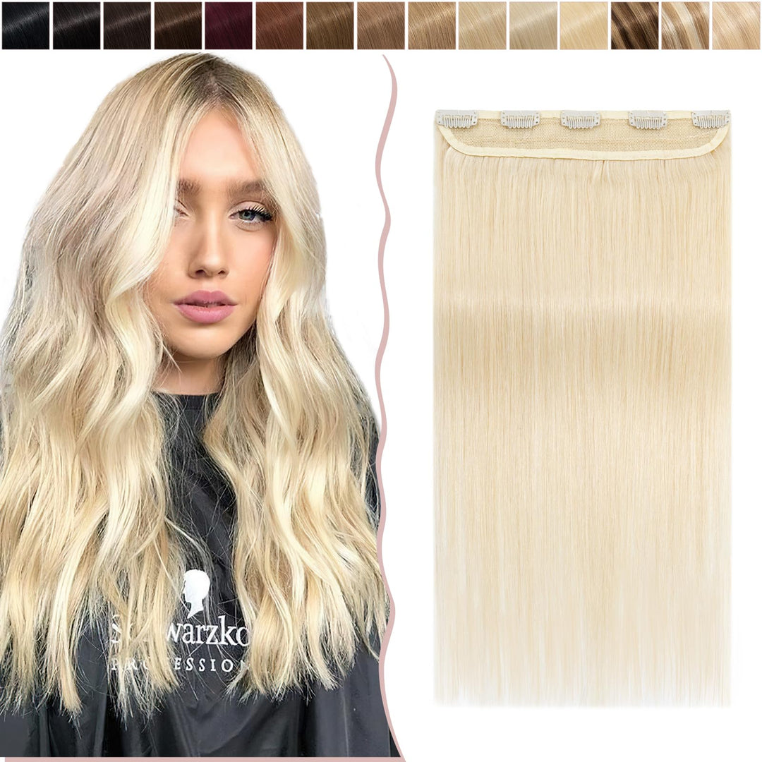 SEGO Clip in Extensions Echthaar 1 Tresse Haarverlängerungen Remy 7A ein Teilig Set 5 Klips Haarteil