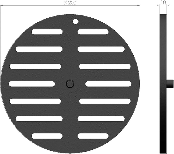 Kaminrost/Ascherost Rund Ø 200 x 10 mm passend für Drooff ** Kaminöfen inkl. Modellübersicht - Asche