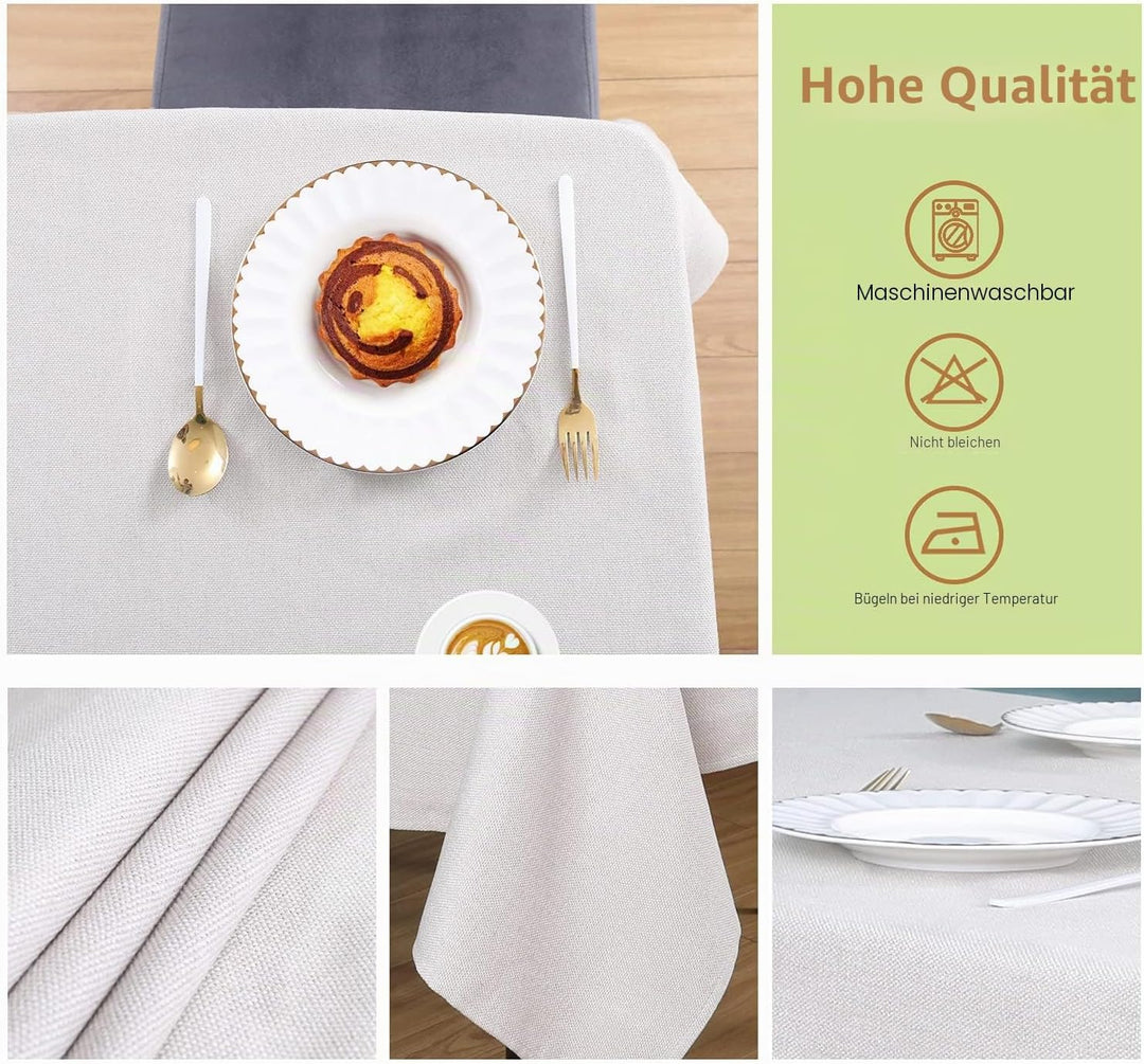 WAITER TREE Tischdecke Leinen Tischdecke Lotuseffekt Tischtuch Abwaschbar Tischdecke Eckig Tischwäsc