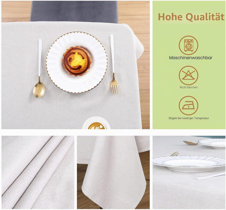 WAITER TREE Tischdecke Leinen Tischdecke Lotuseffekt Tischtuch Abwaschbar Tischdecke Eckig Tischwäsc