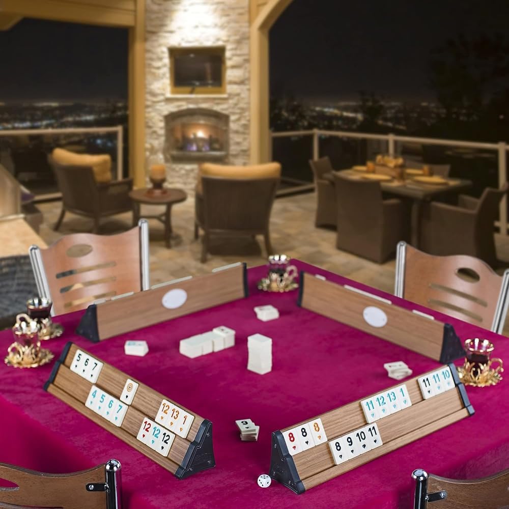 Star Premium VIP Okey Holz Wooden Rummy Set mit Melamin Steine AHSAP Okey