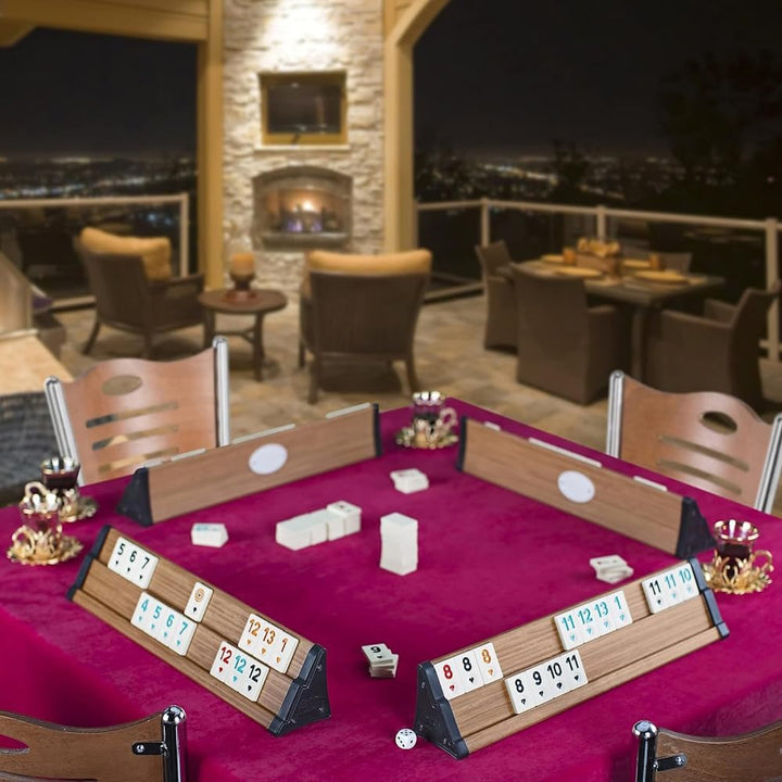 Star Premium VIP Okey Holz Wooden Rummy Set mit Melamin Steine AHSAP Okey