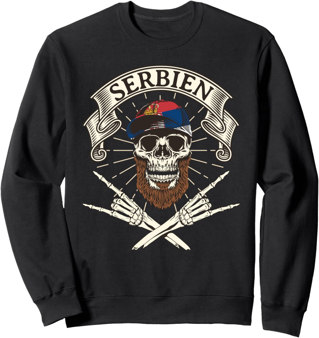 Serbien Skull Serbische Flagge Jugoslawien Srbija Sweatshirt