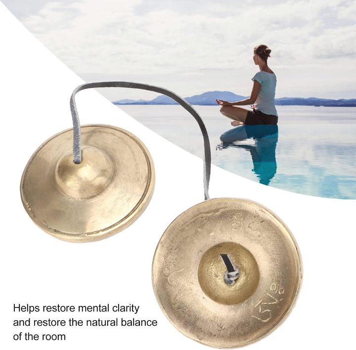 Tibetische Tingsha Zimbeln Meditation Glockenspiel Glocken, 2,7 Zoll Messing Starke Klangdurchdringu