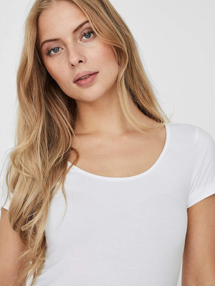 VERO MODA Damen Vmmaxi My Soft Ss U-Neck T-Shirt XS Blau (2x Insignia Blue/ 1x White), XS Blau (2x I