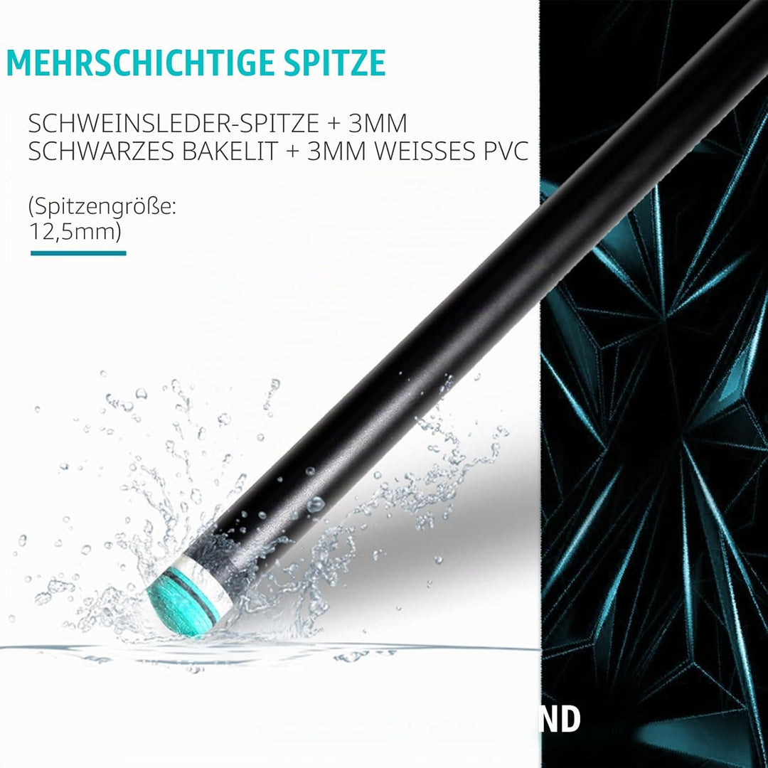 Billardqueuestab, professioneller Billardqueue mit Aufkleber-Design, schwarzer Kohlefaser-Billardque