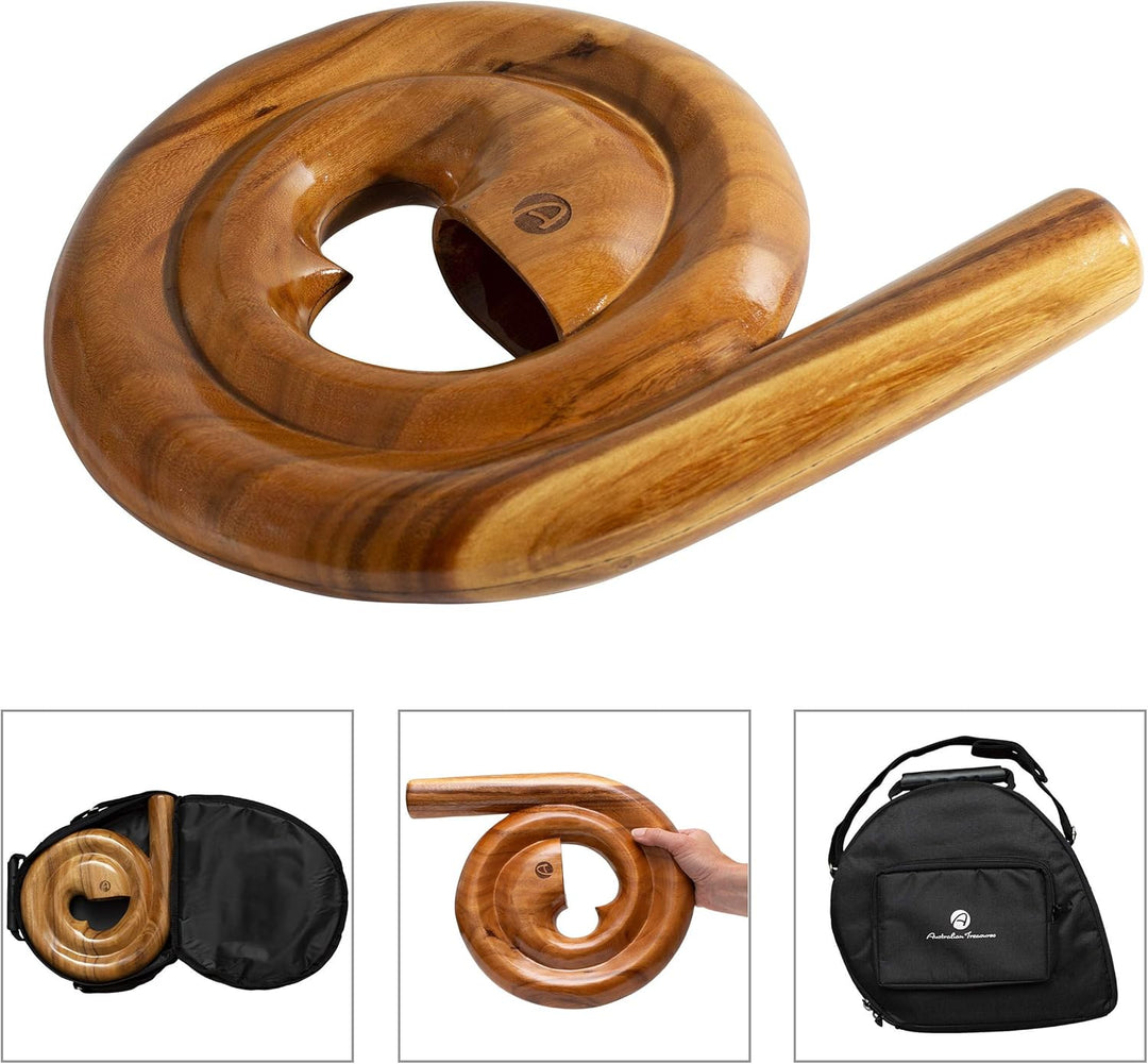 Australian Treasures - Australian Treasures Spiral Reise Didgeridoo -D- AT-Spiral inklusive Tasche