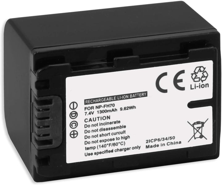 Akku + Ladegerät (KFZ, Netz) für Sony NP-FH70 / DCR-SX50, SX60... / DCR-HC... / DCR-DVD... - Siehe L