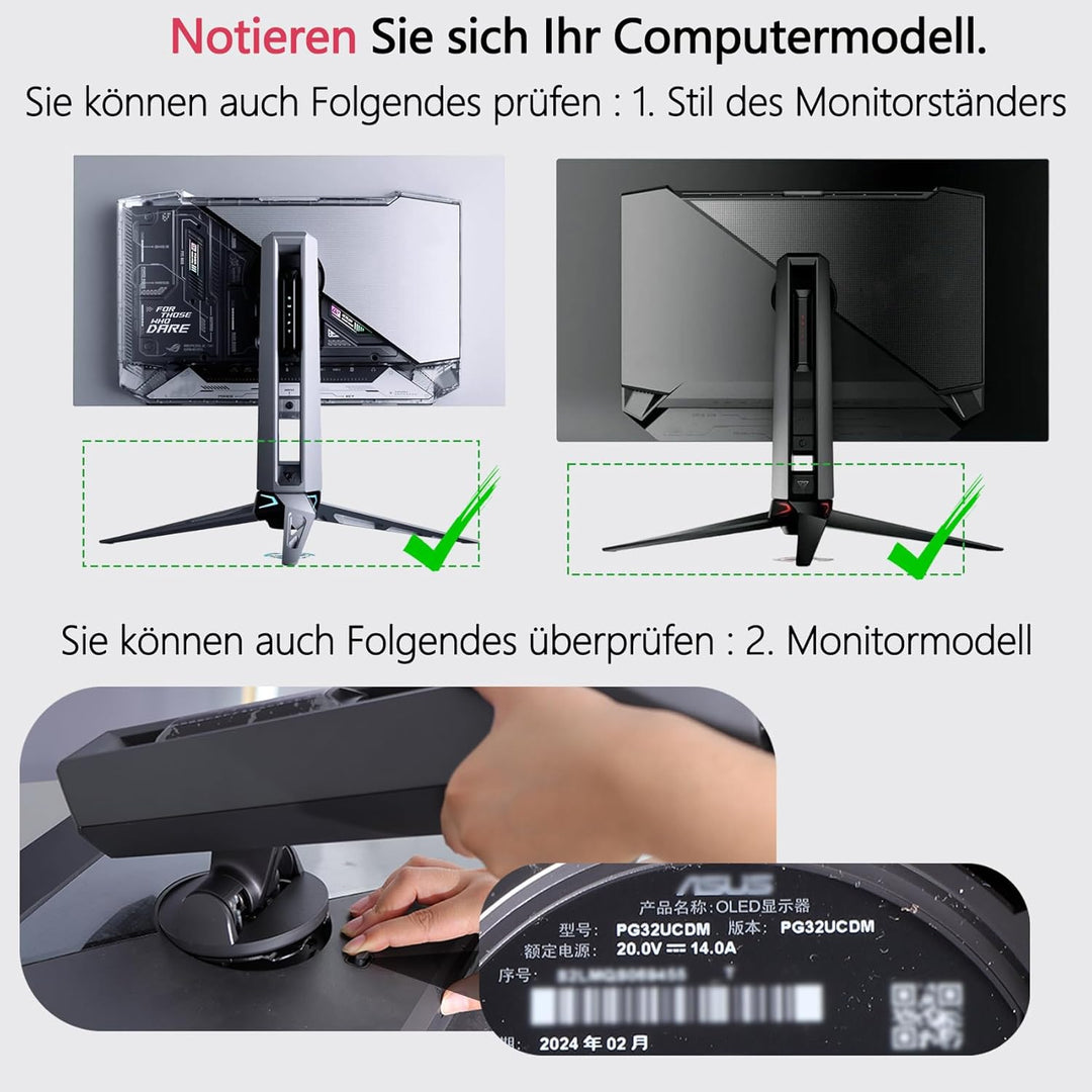 Originaler PG27AQDP VESA-Adapter kompatibel mit ASUS ROG XG27UCDMG,PG27UCDM,XG27ACDNG,XG27AQDNG,XG27