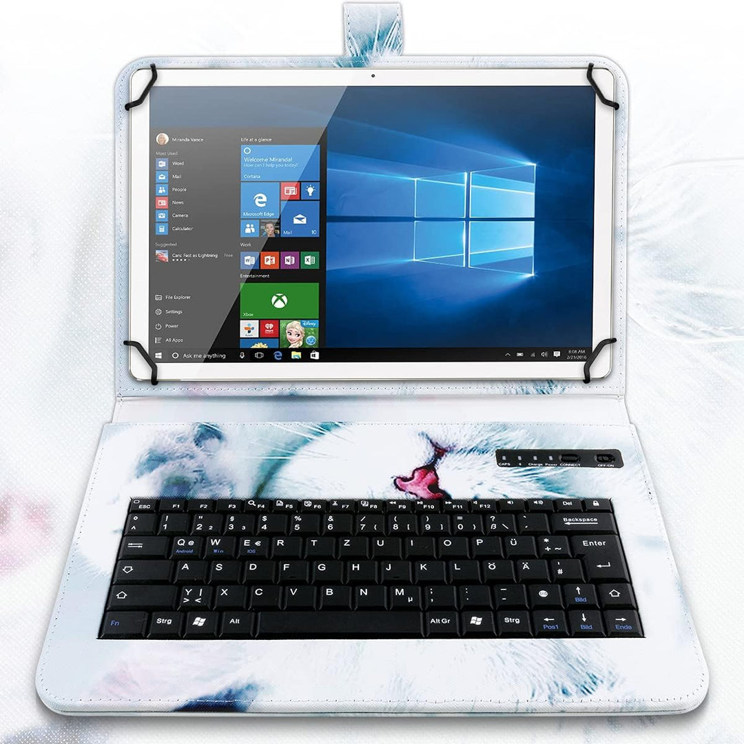 NAUCI Tablet Hülle kompatibel mit Nokia T21 T20 Tasche Tastatur Bluetooth Keyboard QWERTZ Schutzhüll