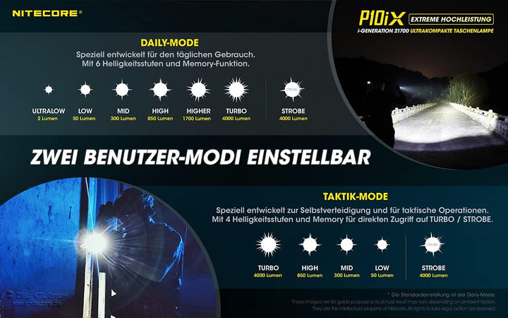 Nitecore P10IX Compact Flashlight, schwarz
