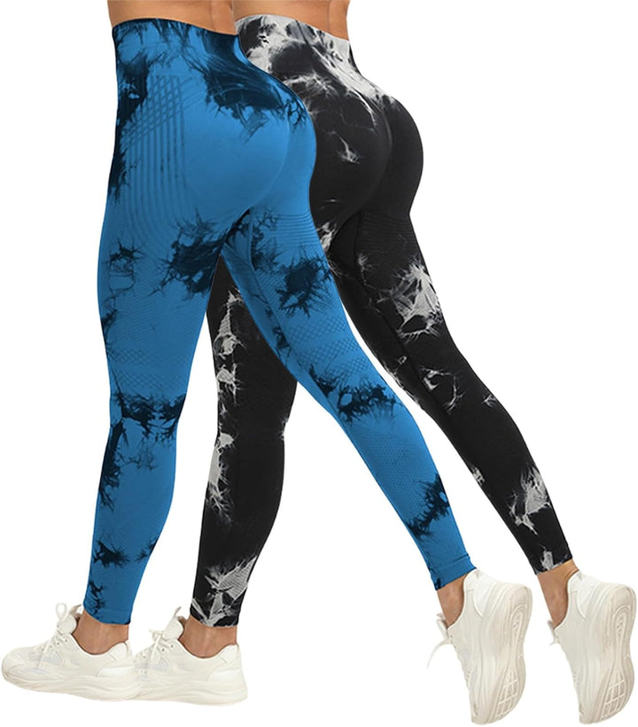 2PC Coreex Scrunch Leggings Anti Cellulite Sport 3D Leggings Damen High Waist Lange Blickdicht Kompr