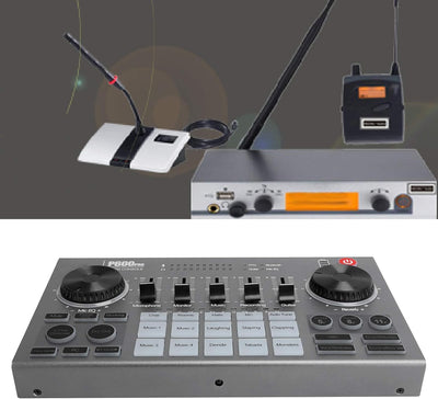 Dpofirs Bluetooth Live Soundkarte, USB Voice Changer, 3,5 mm Jack Audio Sound Mixer mit Soundeffekte