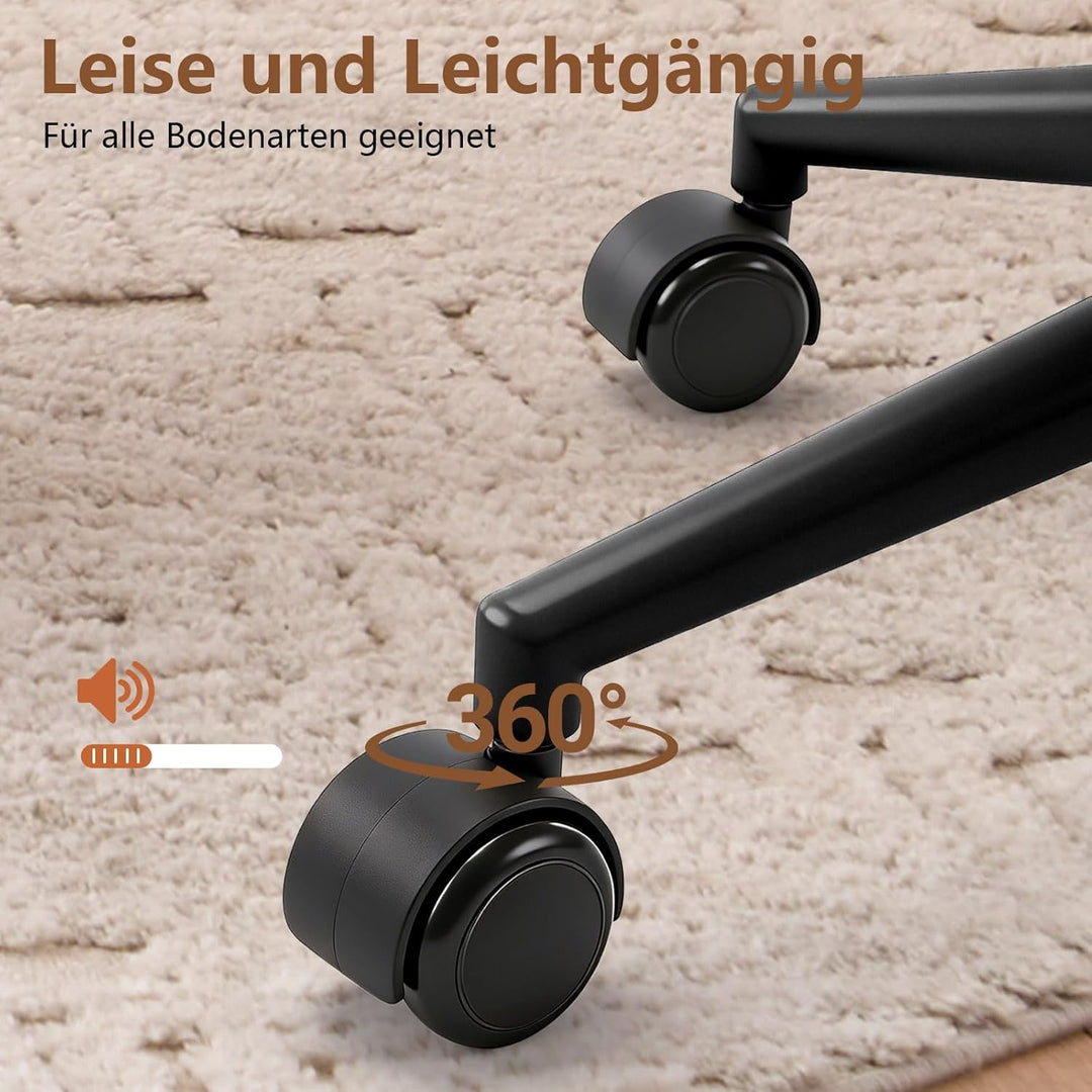 YOUTASTE Bürostuhl Ergonomischer im Fischschwanz-Design, Schreibtischstuhl Drehstuhl mit Rollen, Höh