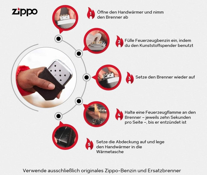 Zippo Handwarmer High Polish Chrome 12 Hours, 12h Chrome 12h, Chrome, 12h, Single