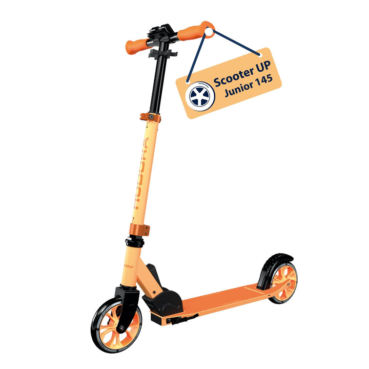 HUDORA Scooter Up 145 Junior - Hochwertiger & sicherer Kinder Roller ab 3 Jahre - Zusammenklappbarer