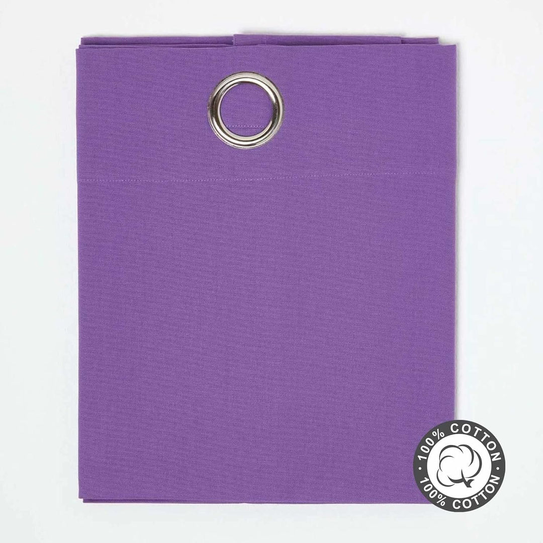 Homescapes Ösenvorhang Blickdicht lila Dekoschal 2er Set Plain Colour Breite 117 x Länge 137 cm Vorh