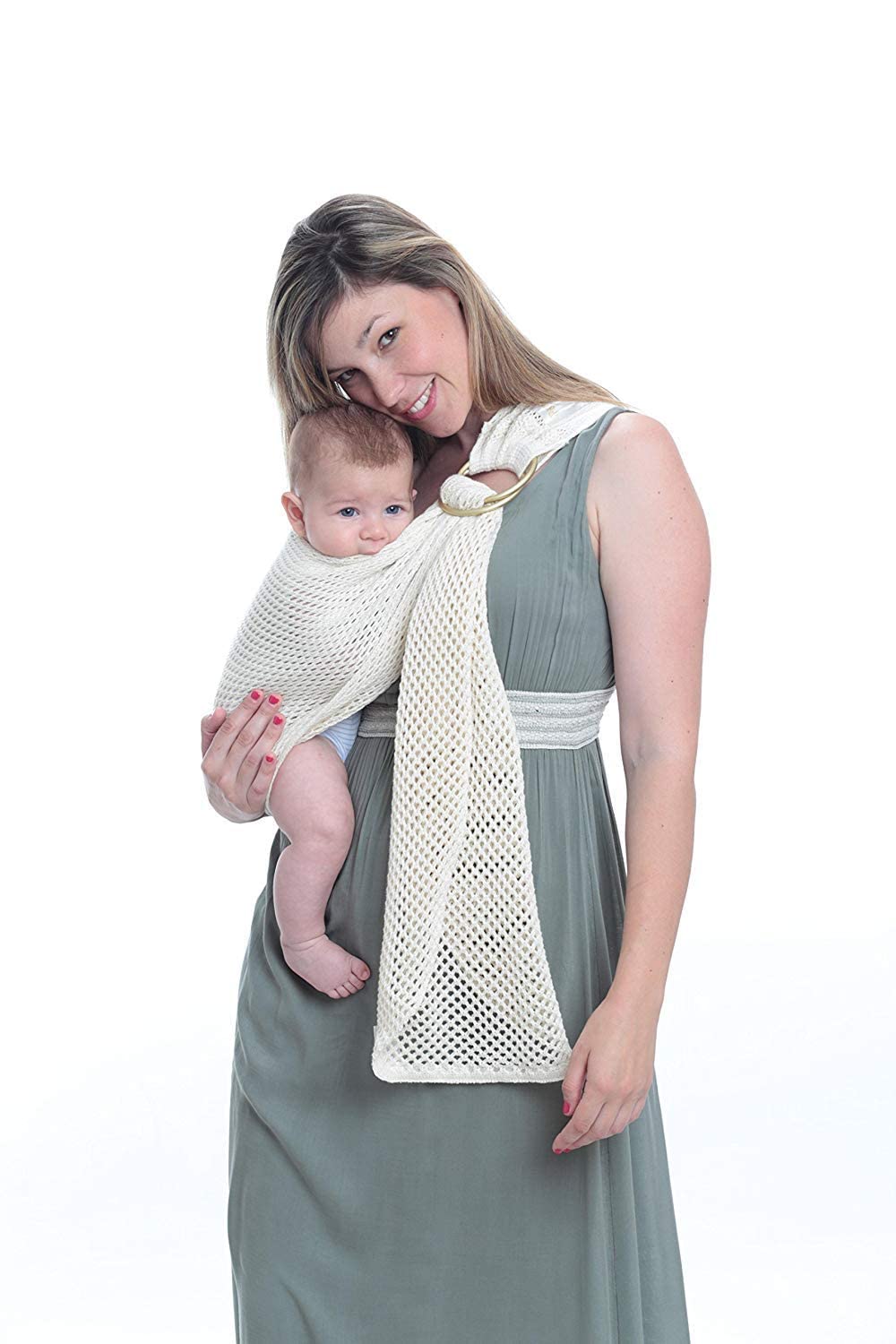 Amarsupiel |Ergonomisches Babytragetuch mit Ringen und Netz | Ring Sling Babytrage |Made in Spain |Z