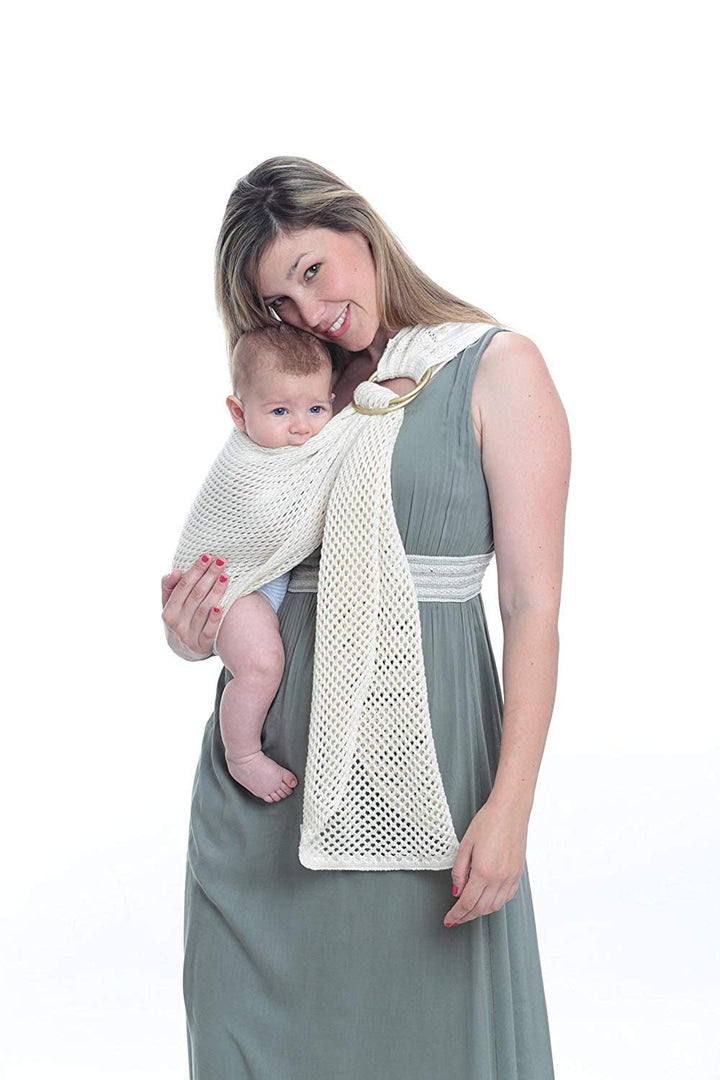 Amarsupiel |Ergonomisches Babytragetuch mit Ringen und Netz | Ring Sling Babytrage |Made in Spain |Z