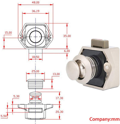 EUNEWR Push Button Catch Door Lock möbelschloss Lock,10 Stück keyless-Schrank Pull Lock Tragbar Meta