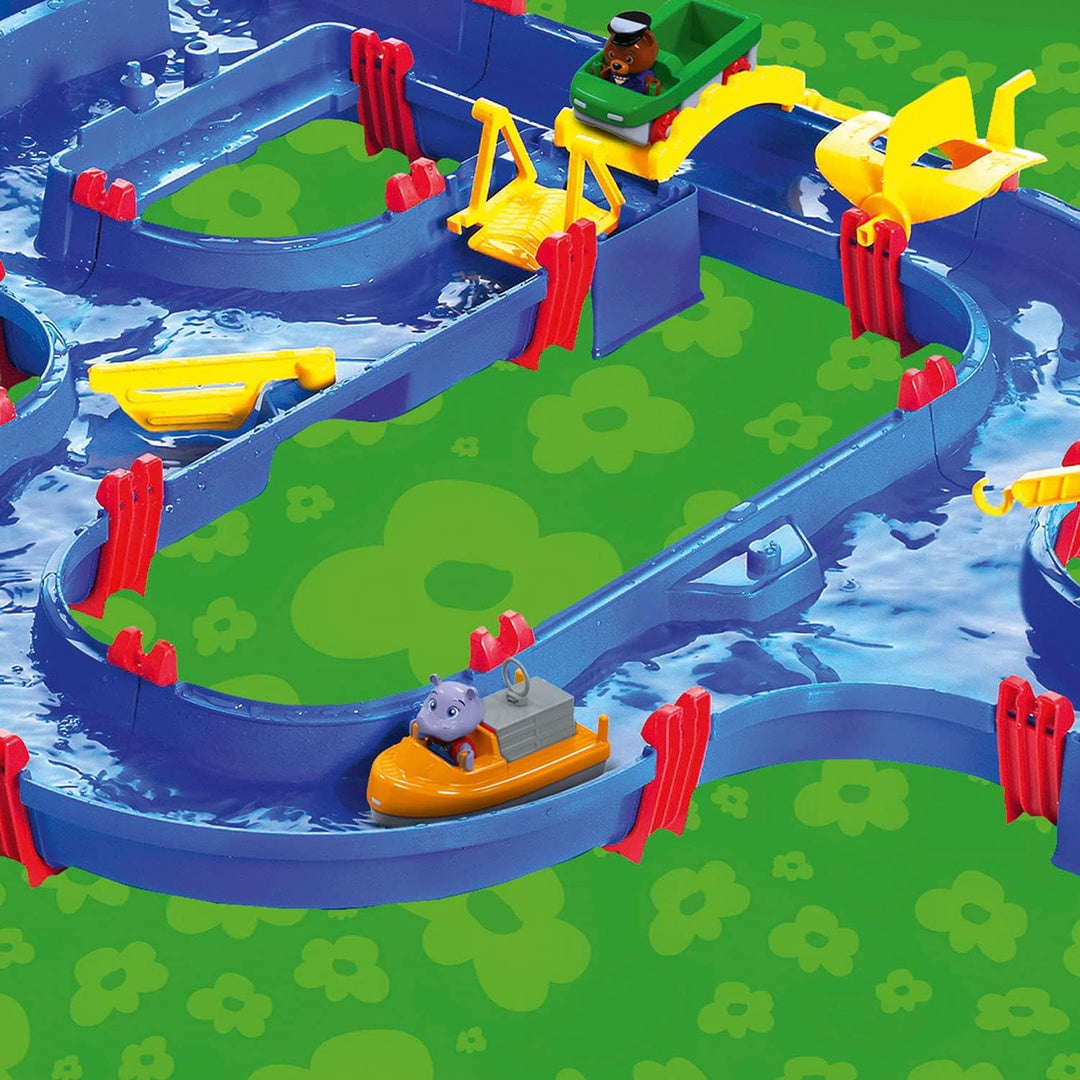 AquaPlay - ContainerPort - Wasserbahn mit beweglichem Kranarm, viele Spielfunktionen, Spieleset inkl