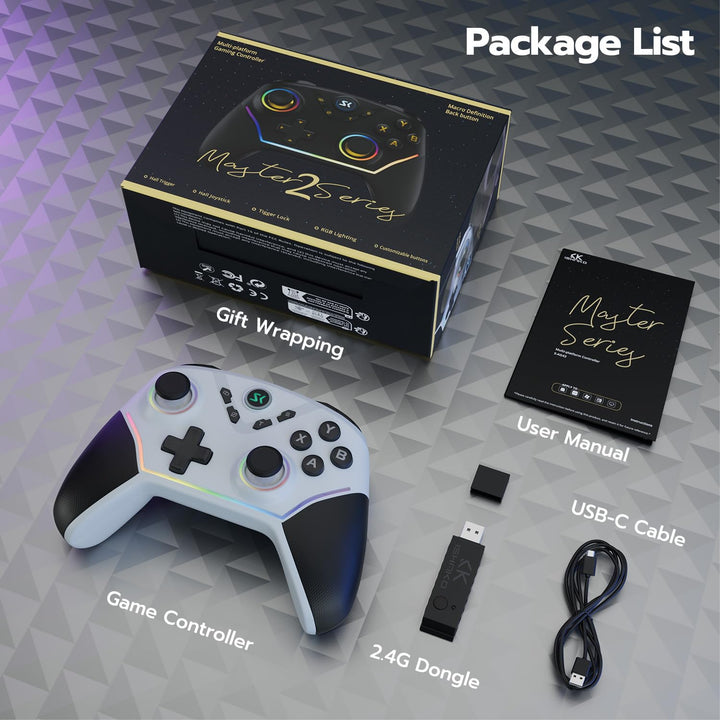 CHENGDAO 2,4G kabelloser Controller für PC/Windows/Switch/OLED/Lite/Android, Gamepad mit Hall-Effekt