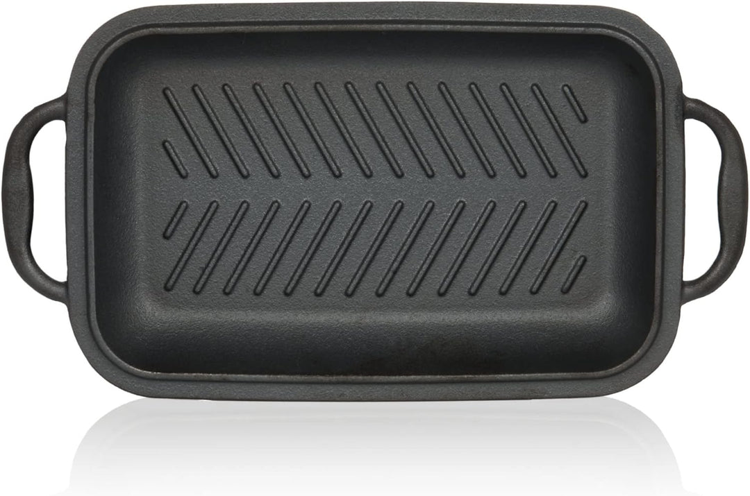 BBQ-Toro Gusseiserner Bräter mit Deckel 4,5 Liter | 2in1 - Gusseisenpfanne + Schmortopf | Brotbackfo