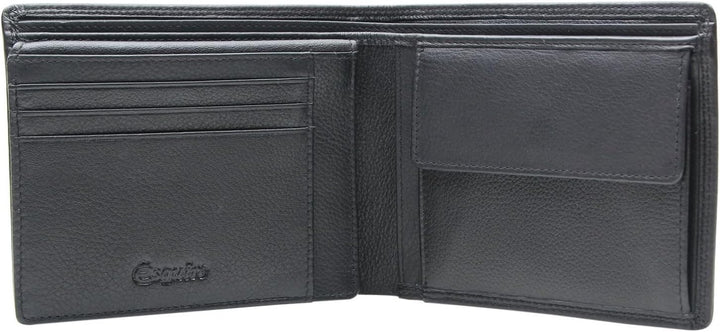 Esquire Duo Geldbörse Leder 12,5 cm Schwarz, Schwarz