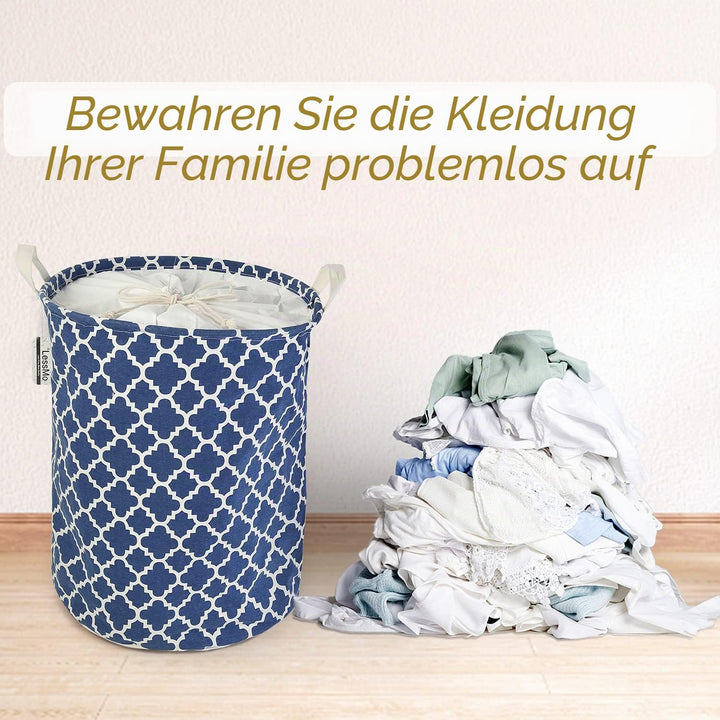 LessMo 2STK 17.7" Kordelzug Wäschekorb Lagerung Sorter, zusammenklappbare Pop-Up Wäschekörbe, Wasser