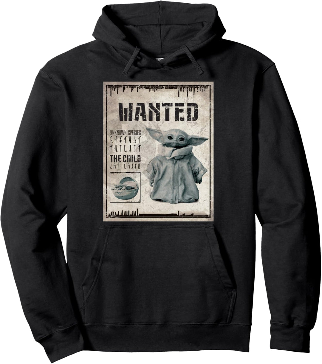 Star Wars The Mandalorian The Child Wanted Poster Pullover Hoodie