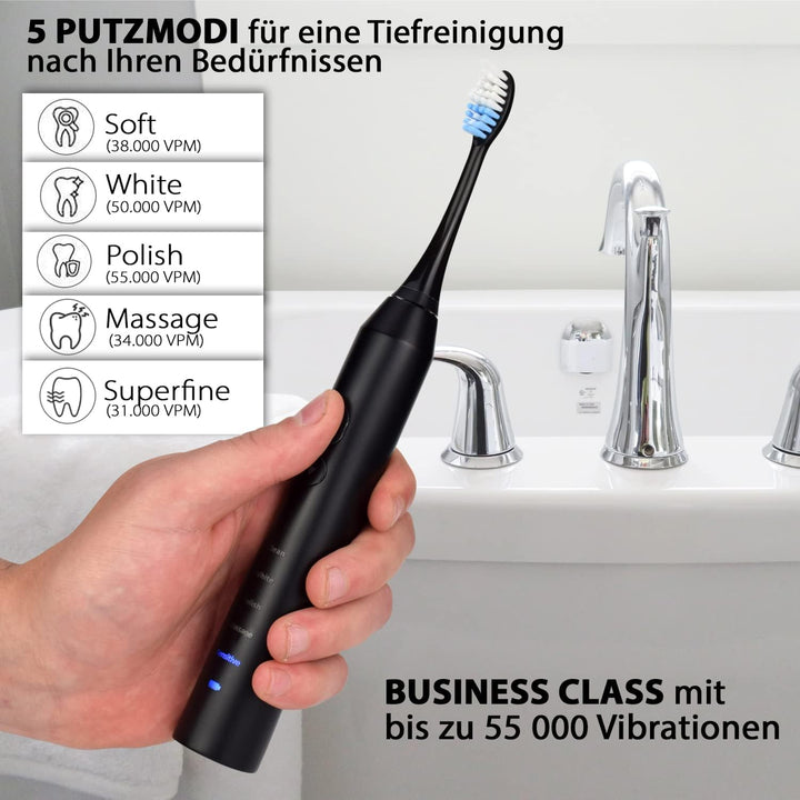 Tristan Auron Business Class Set – Schallzahnbürste &amp; Projet Munddusche – 2 Bürstenaufsätze, 2 Ersat