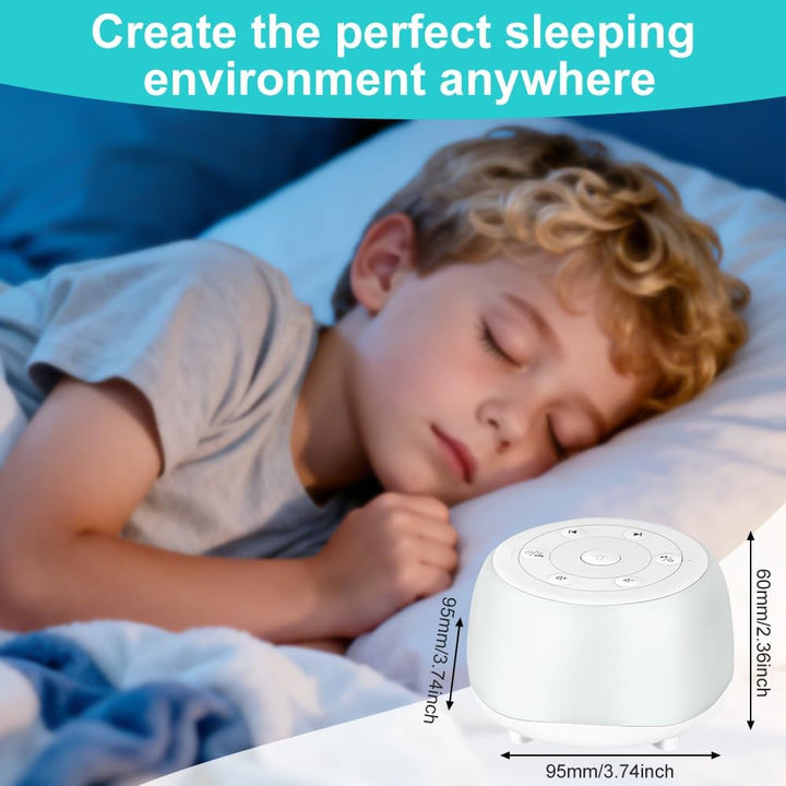 White Noise Machine, Tragbare Baby-Einschlafhilfe, Einschlafhilfe mit 34 Geräuschen,Tragbare Bluetoo