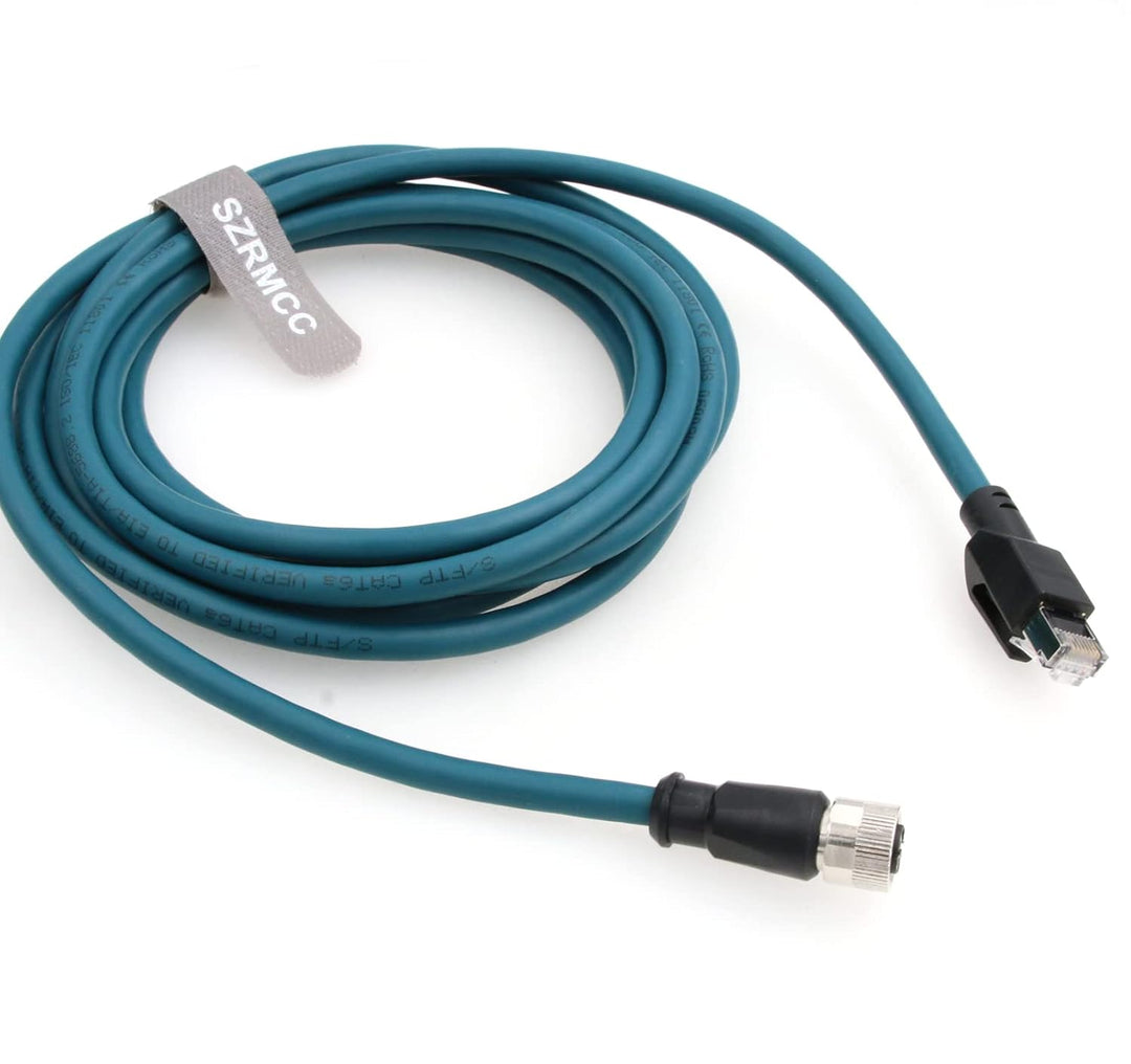 SZRMCC M12 X-Code 8 Pin Buchse auf RJ45 Ethernet Sensor Kabel Cat 7e Hochflexibel Wasserdicht Netzwe