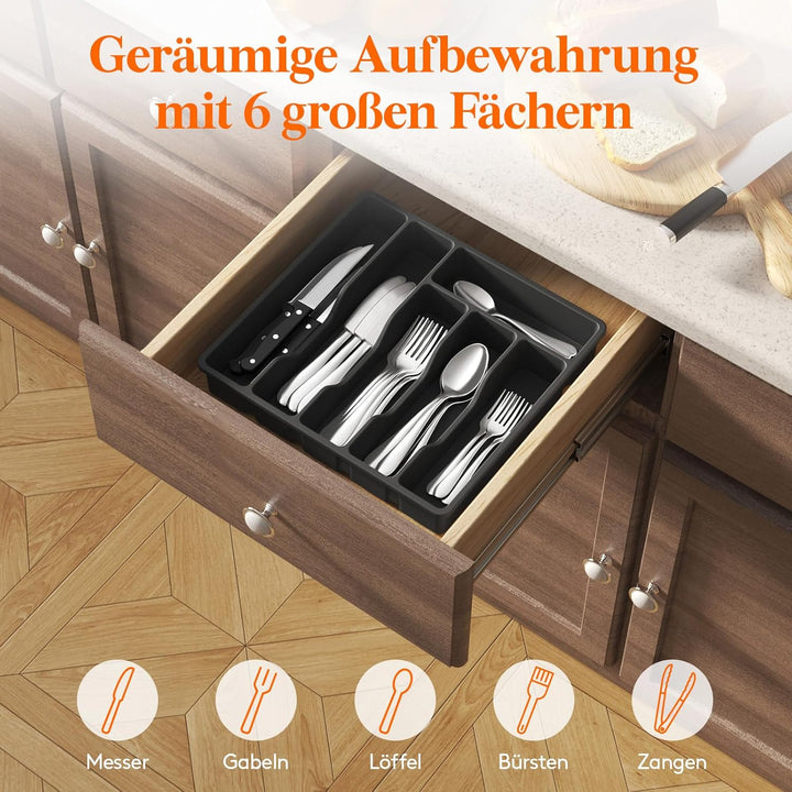 Lifewit Besteckkasten für Schubladen, Besteck Organizer Schublade Organizer Küche Kompakt Besteckein