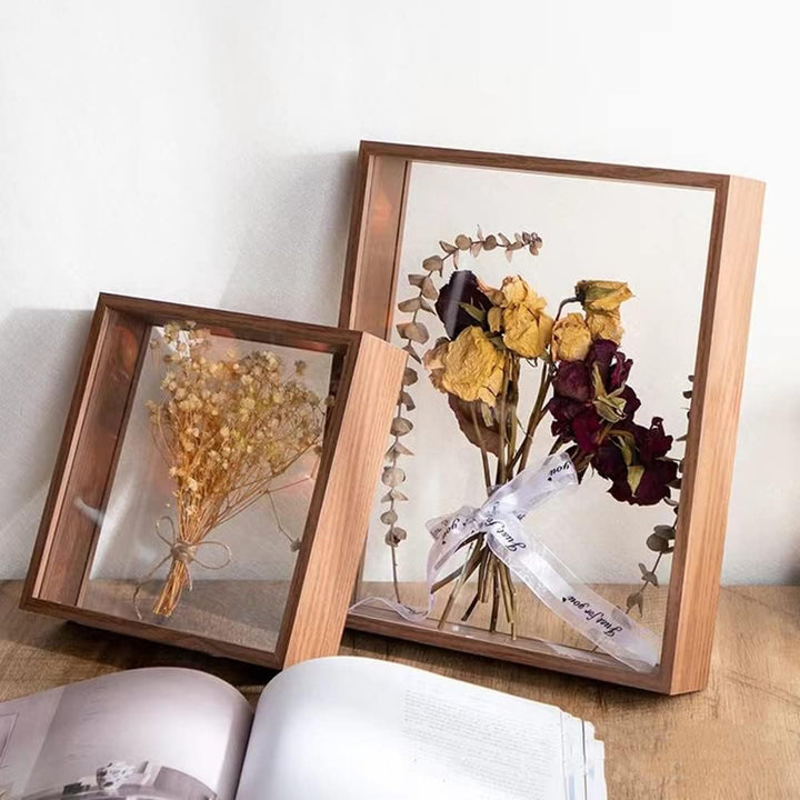 JOSON Bilderrahmen aus Holz, getrocknete Blumen, dekorativ, schwimmend, braun, 20,3 x 25,4 cm, Braun