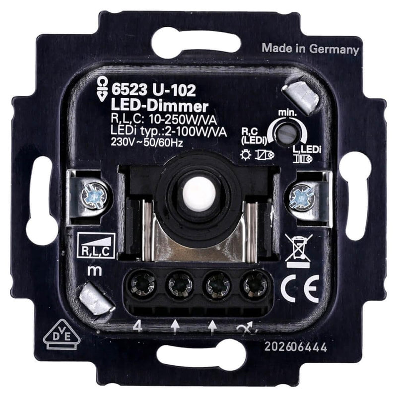 Komplett-Set BUSCH-JÄGER, LED-Drehdimmer -cremeweiss- -DURO 2000- neues Modell 6523 U-102 - Nachfolg