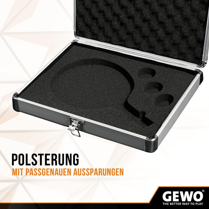 GEWO Schlägerkoffer Alu-Safe - Tischtennis Alukoffer mit Schaumstoff für geschützten Transport und s
