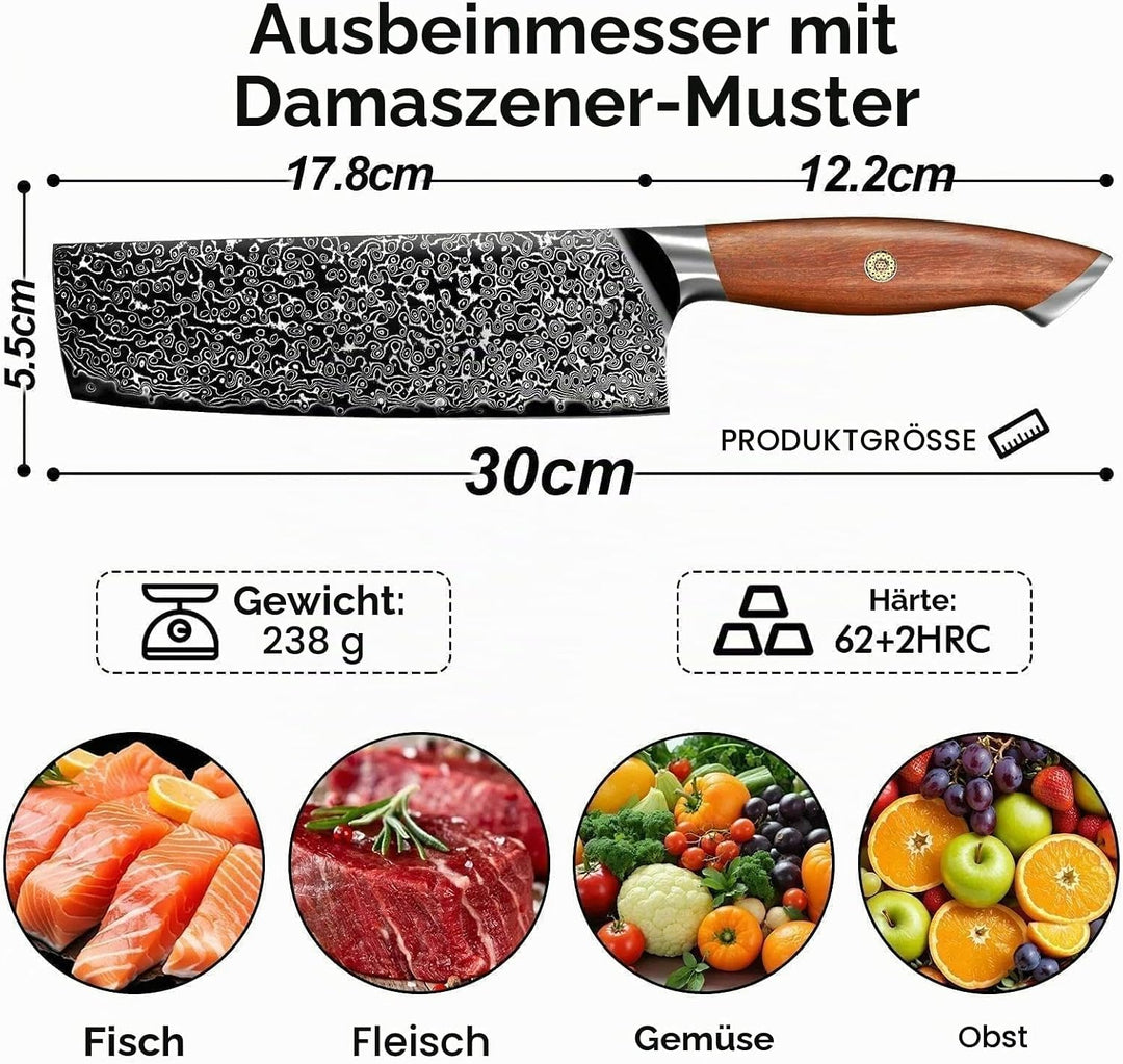 Freelander Nakiri Messer VG10 Küchenmesser, Scharfes Japanisches Damastmuster Kochmesser Profi Gemüs