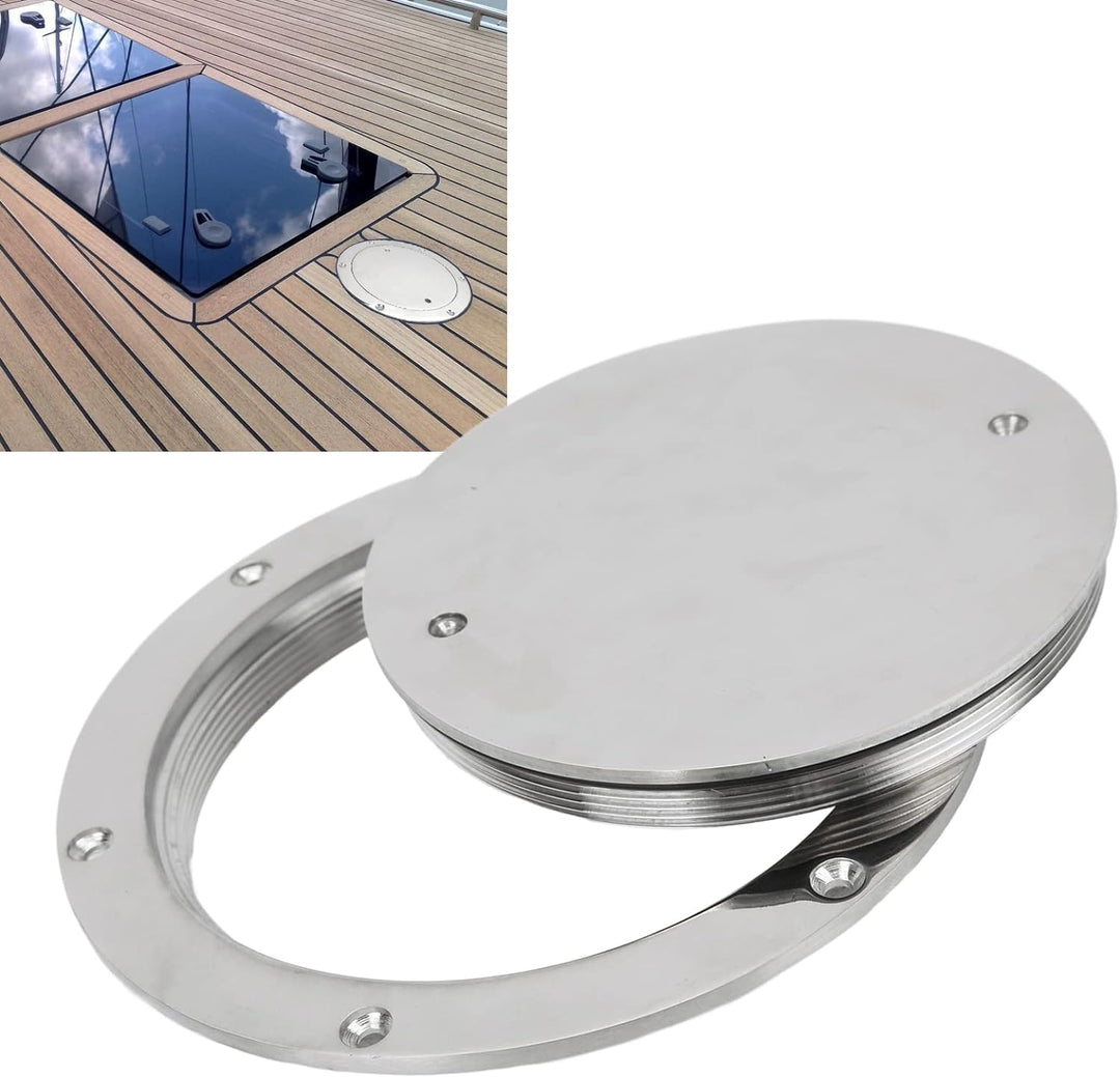 Inspektionsluke, Inspektionsplatte aus Edelstahl Wasserdicht Vorgebohrte Deckplatte Rund 157mm/6in f