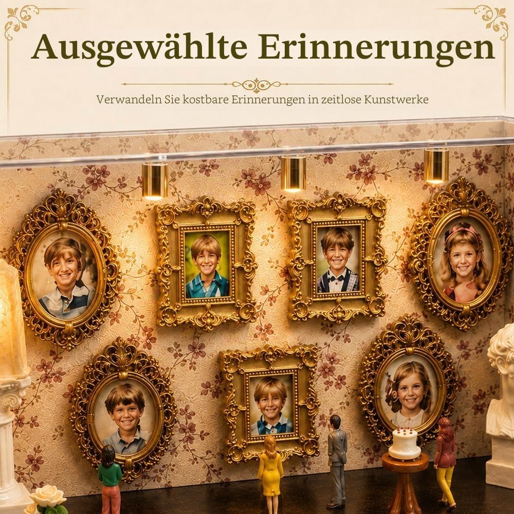 Mini Museum Bilderrahmen, SGZIOO DIY Mini Museum Silhouette Box mit Licht, Museum of Us Set, Tiefer